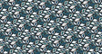 Modern geometric leaf wallpaper in blue and white showcased in a bright, contemporary living room setting