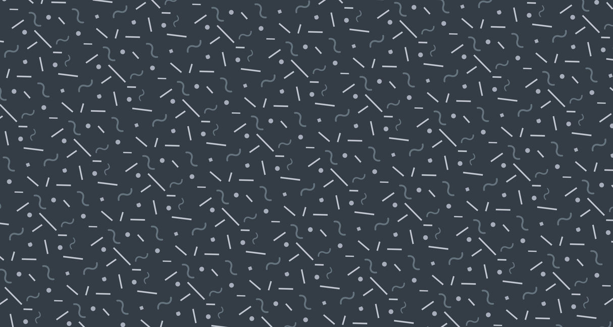 Geometric pattern wallpaper design file showing white lines and dots on charcoal grey background