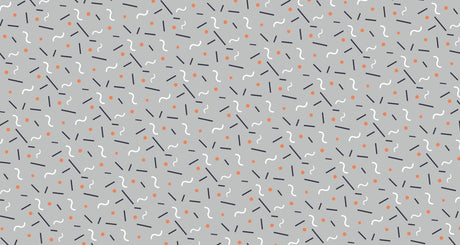 Geometric Wallpaper design file showing modern Memphis pattern with grey background and playful shapes