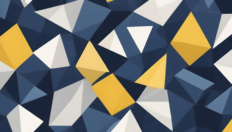 Geometric pattern design file showing detailed navy blue and gold shapes