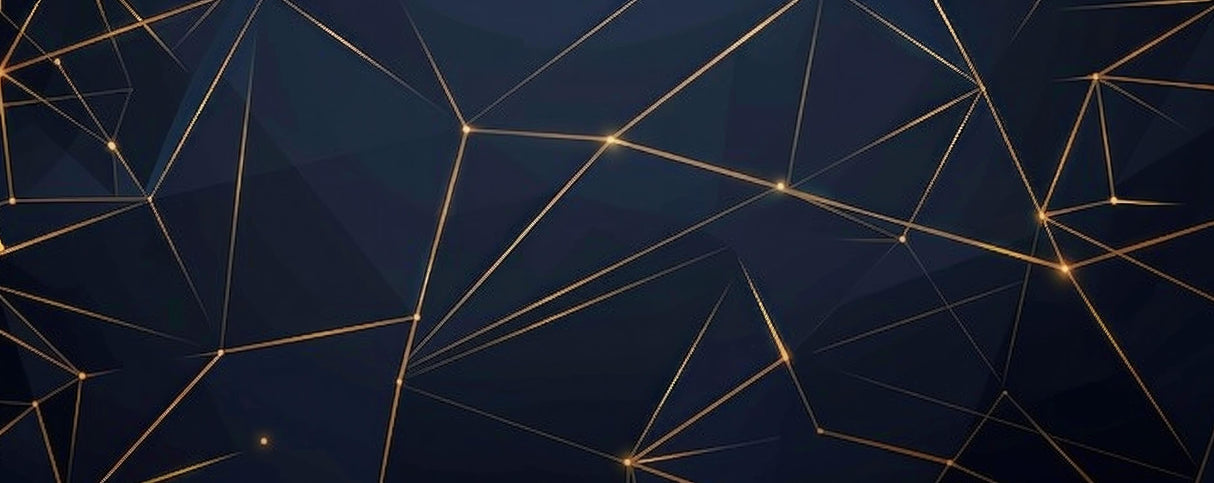 Geometric wallpaper design file showing intricate gold line pattern on navy background