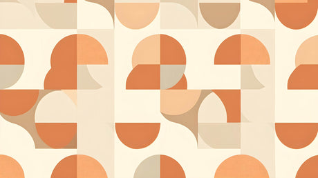 Geometric orange and beige circle pattern design file showing full repeat and texture detail