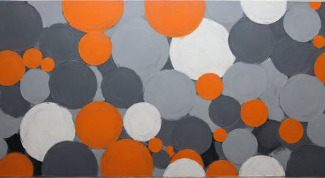Geometric circle pattern design file showing detailed orange and grey color composition