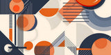 High-resolution design file showing orange and navy geometric pattern with dynamic shapes