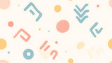 Geometric wallpaper design file showing pastel shapes and abstract patterns on white background