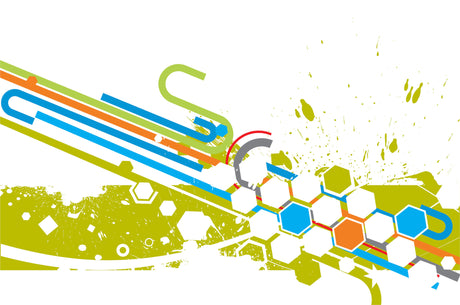 Geometric sports wallpaper design file showing hexagon pattern with blue and orange details