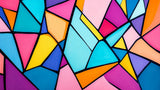 Geometric stained glass wallpaper design file showing vibrant color segments and precise angular patterns