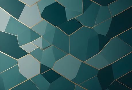 Design file showing teal and gold geometric pattern with intricate angular details