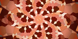 Design file showing detailed geometric pattern with warm terracotta tones and honeycomb shapes