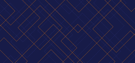 Design file showing intricate navy blue geometric pattern with golden line details