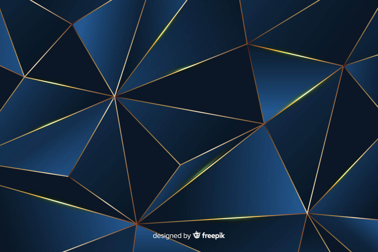 Geometric pattern design file showing detailed navy blue and gold line work