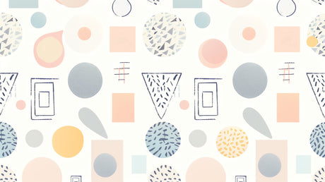 Geometric pattern design file showing detailed pastel shapes and abstract elements