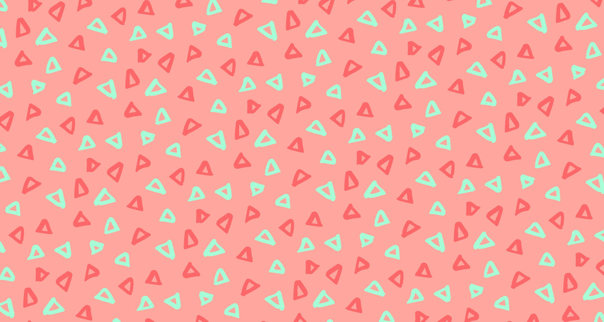 Pink triangle pattern design file showing repeating geometric shapes with mint green accents