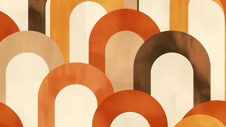 Retro geometric arches design file showing intricate terracotta and beige pattern
