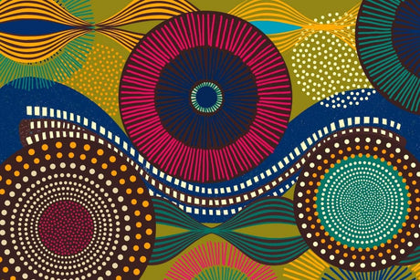 Geometric circle pattern design file showing vibrant African-inspired details