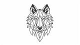 Geometric Wolf Line Art design file showing intricate black and white pattern detail