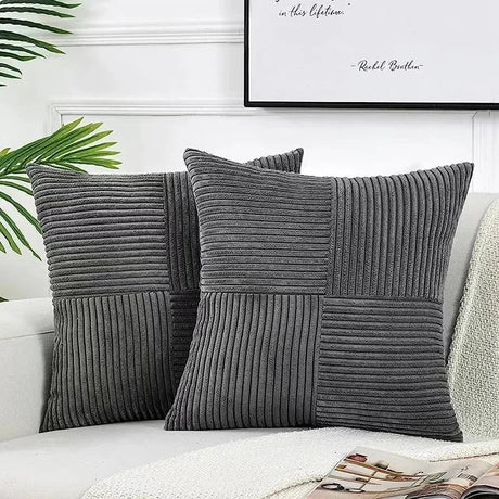 Corduroy Cushion Covers  Ribbed Geometric Pattern - Product detail 4