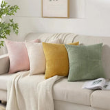Corduroy Cushion Covers  Ribbed Geometric Pattern - Product example