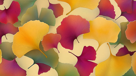 Ginkgo leaf pattern design file showing detailed autumn foliage arrangement in vibrant colors