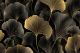 Black and gold ginkgo leaves design file showing intricate art deco pattern