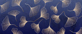 Navy blue and gold Ginkgo leaves design file showing intricate leaf pattern detail