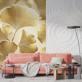 Art deco hallway with Gold Leaf Wallpaper, demonstrating pattern flow in narrow space