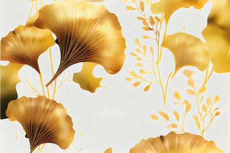Golden ginkgo leaves design file showing detailed botanical pattern and texture