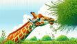Giraffe safari wallpaper creating a magical atmosphere in a bright nursery with natural light and wooden furniture