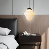 Vintage Pendant Light  Geometric Milk Glass Shade - Product detail 7