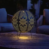 Solar Globe Garden Light  Moroccan Pattern Outdoor Lantern - Detailed view
