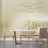 Luxury gold wall mural in entrance hall showcasing vertical brush strokes