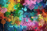 Urban graffiti brick wall design file showing detailed rainbow color pattern