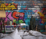 Urban wall art displayed in creative studio setting
