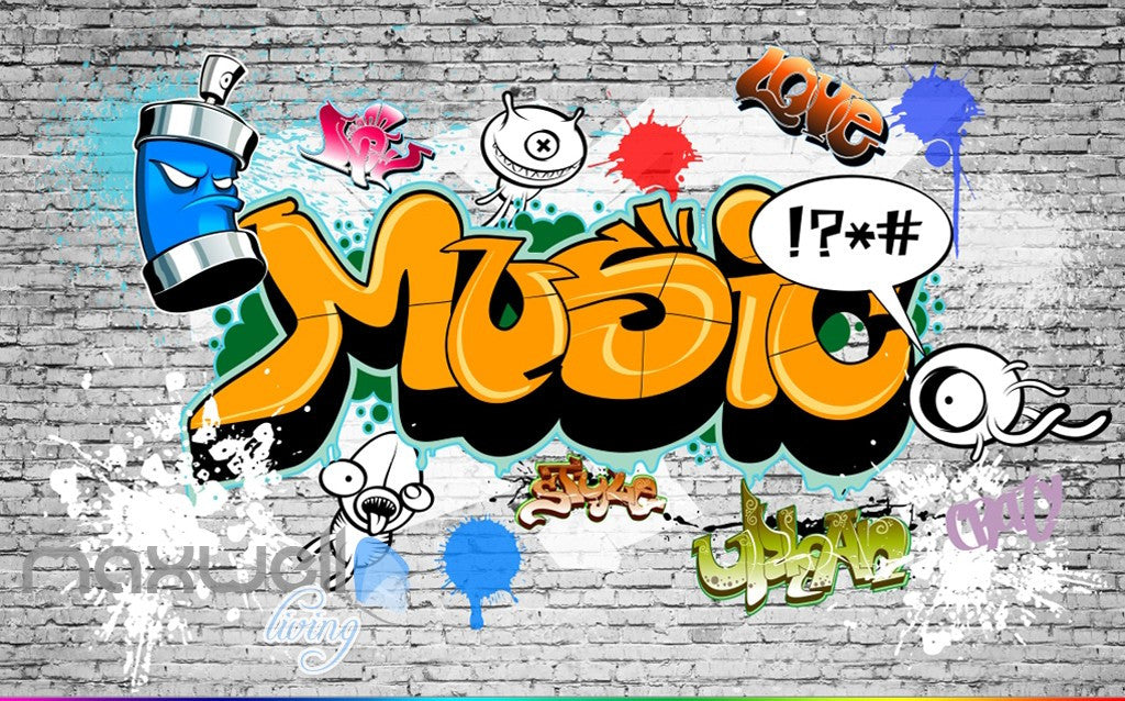 Graffiti wall mural design file showing detailed street art pattern with spray paint effects