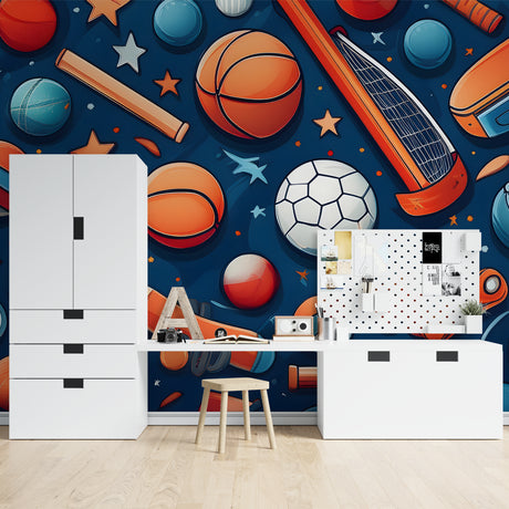 Graffiti wall mural bringing urban flair to modern living room with grey sofa