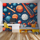 Street art wallpaper energizing teen bedroom with bold colors