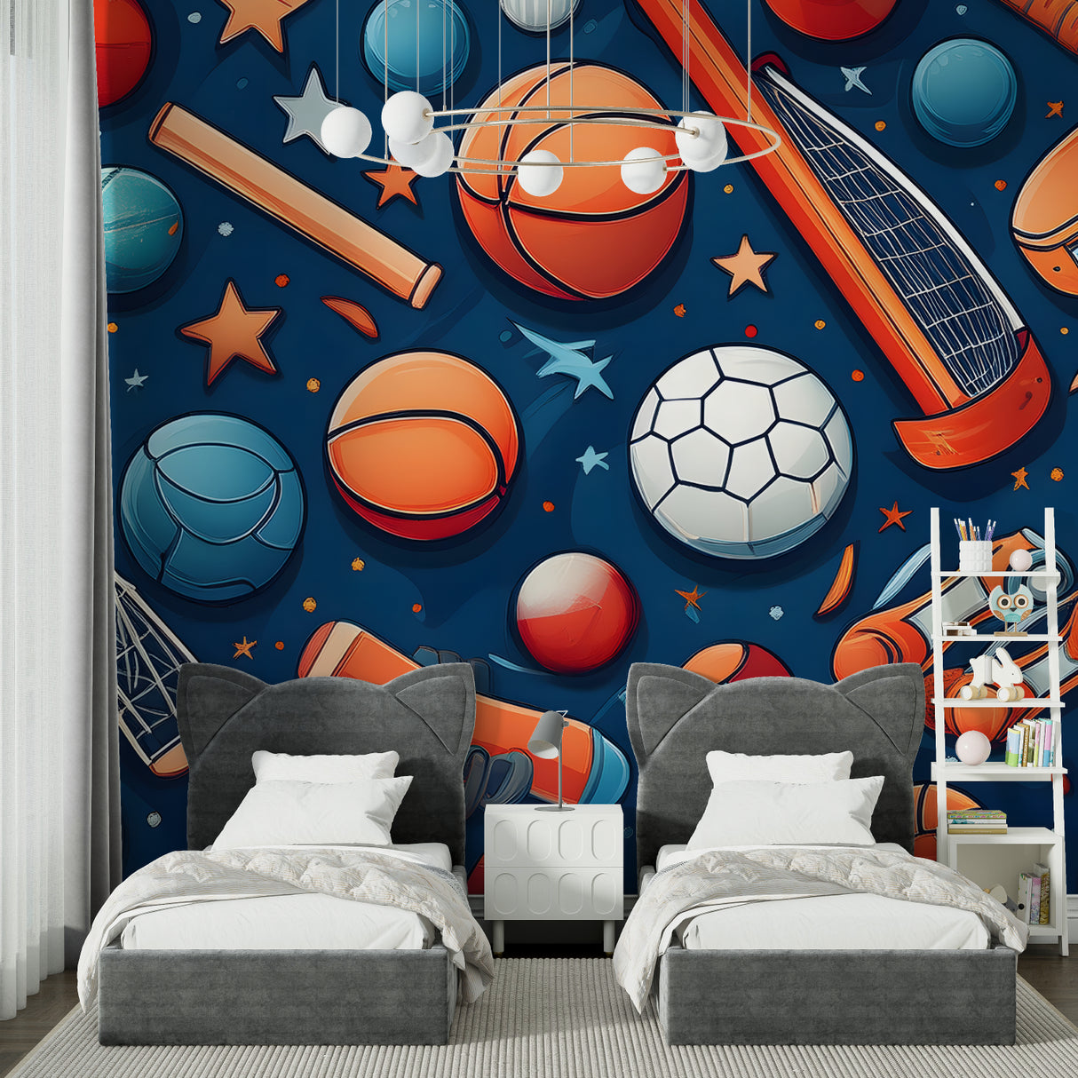 Urban graffiti mural transforming home office space