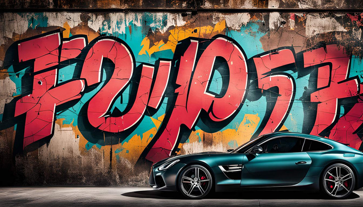 Design file of urban graffiti wallpaper showing vivid color details and textures