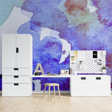 Graffiti mural design showcased in contemporary living room setting