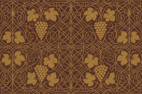 William Morris Geometric Mural Wallpaper  Nouveau Grape Vine Symmetry - Wallpaper design detail 4