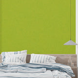Fresh green wall mural in modern living room with natural light highlighting the apple-green tones