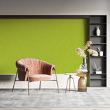 Apple green wall mural brightening a contemporary home office setup