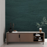 Modern green textured wallpaper in home office setting with wooden desk