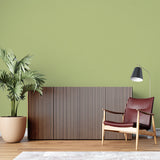Bamboo-green wall design enhancing a contemporary home office space