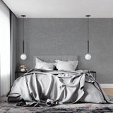 Contemporary grey wall covering in a stylish home office setup