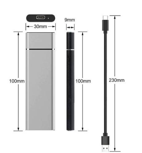 Portable External SSD Drive  Aluminum High Speed Storage - Product detail 5