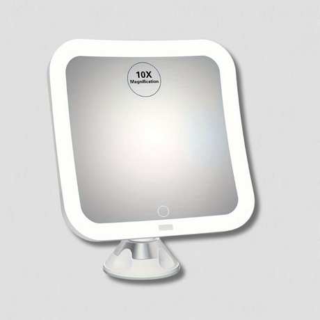 LED Magnifying Mirror  10X Touch Control with Suction Mount - Product showcase