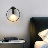 Modern Circle Wall Light  Minimalist Black Metal Design - Product example