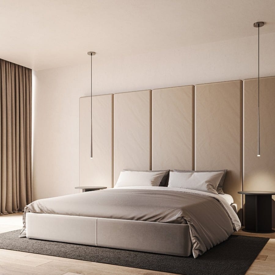 Modern LED Pendant Light  Slim Black Adjustable Suspension - Product example
