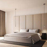 Modern LED Pendant Light  Slim Black Adjustable Suspension - Product example